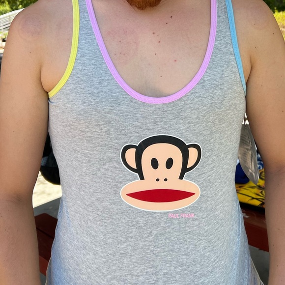 NEW PAUL FRANK PAJAMA TANK TOP SHIRT WOMEN JULIUS MONKEY PASTEL SLUMBER PARTY L - Picture 9 of 10